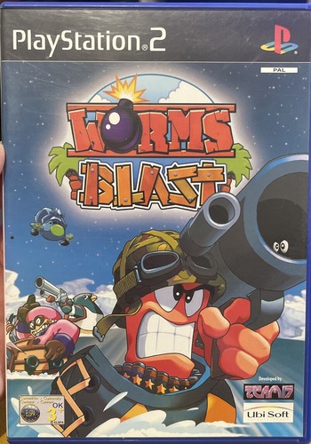 WORMS BLAST Sony PlayStation 2 PS2 Game PAL (t02)