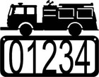 Fire Truck House Address Sign - Made in USA