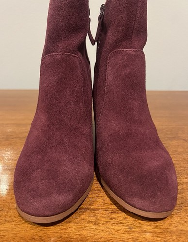 Stivaletti scamosciati taglia 9 Jayjay viola e rosso bordeaux zeppa alla caviglia pelle colorati - Foto 2 di 4
