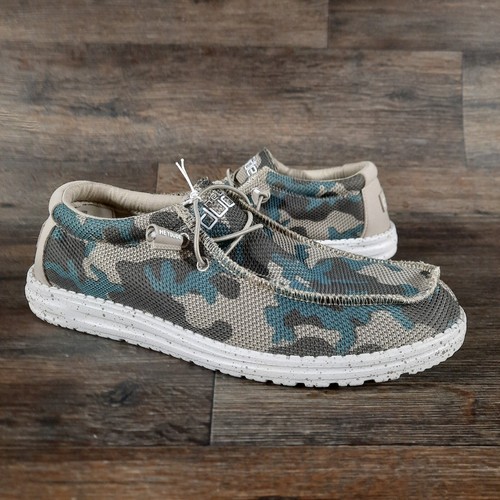 Mens Hey Dude Wally Sox Shoes SlipOn Lightweight Breathable Safari