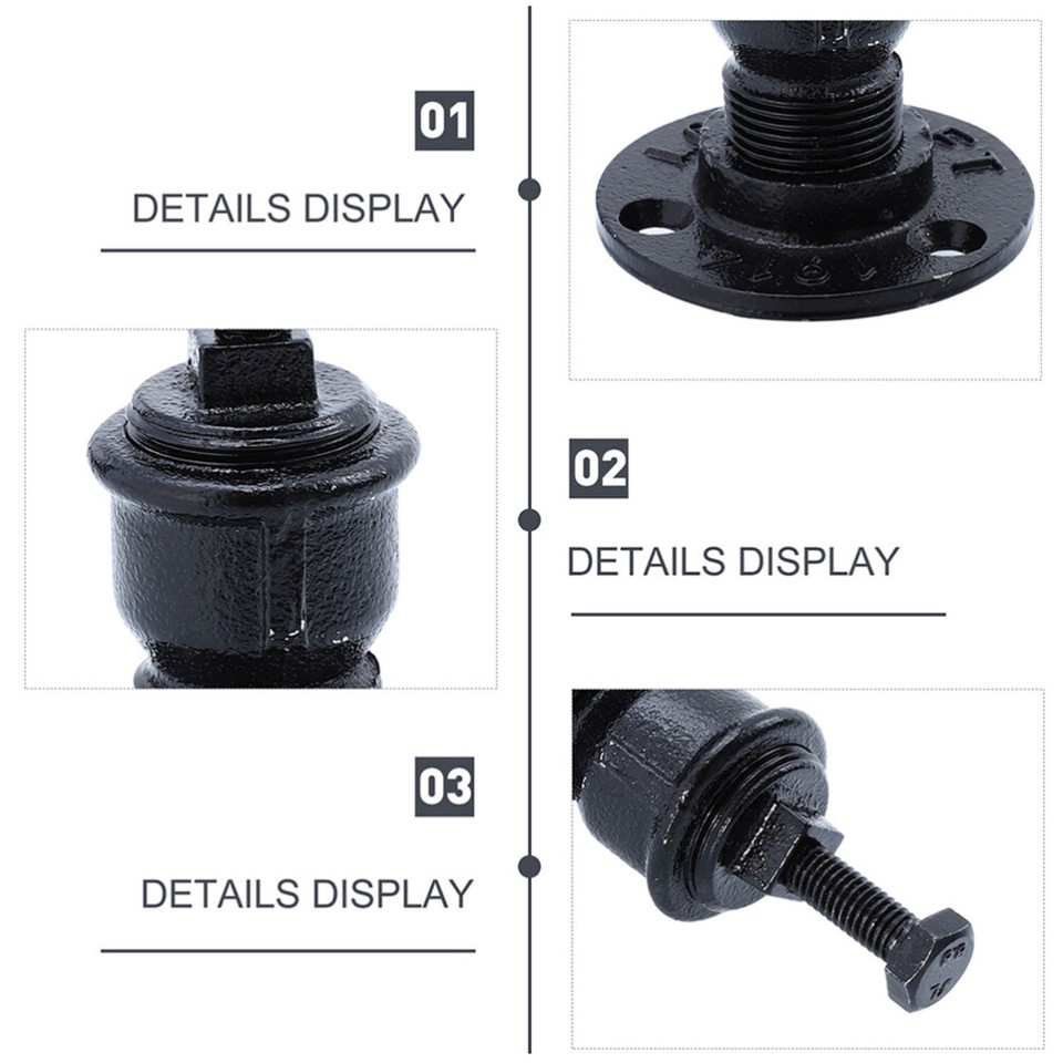 2 Pcs Black Stair Rail Brackets Hand Interior Industrial Style Handrail