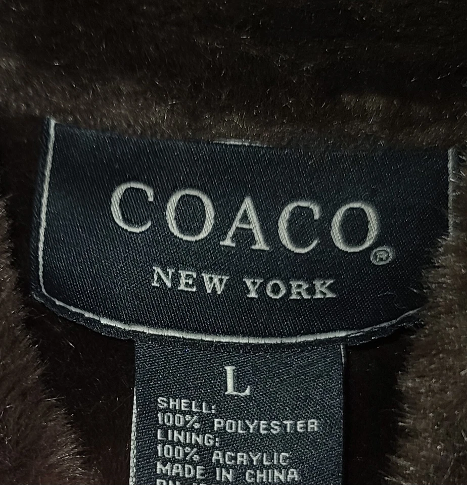 Womens CAOCO New York Brown Coat Size Large - Image 3 of 4