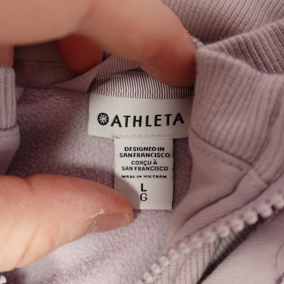 ATHLETA Women Jacket Triumph Luxe Shine Hoodie Full Zip L Activewear Pink Flaw - Image 3 of 4