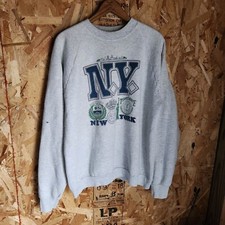 Vtg 80 s New York City NYC Crewneck Sweatshirt Sz XL Gray Long-Sleeve Big Apple