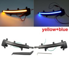 Side Mirror Dynamic Turn Signal Light Fit Audi TT TTS TTRS MK2 07-14 Yellow+Blue