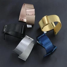 Milanese Watch Band Single Safety Buckle Stainless Steel Strap 8-22mm universal