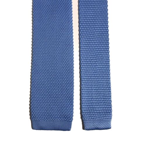 Light Blue Knitted Tie (Handmade) - Picture 3 of 3