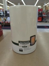 OUTDOOR FLAMELESS LED CANDLE - 6" WIDE X 9" TALL - WEATHER RESISTANT CGT12629WH