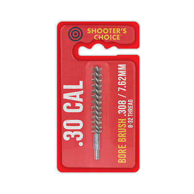 Shooters Choice Bore Brush 3'' 30 Cal Bronze Bristles w/8-32 Threads for cleaning