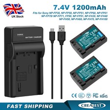 2Pack NP-FP50/NP-FH50 Battery For Sony DVD103,DVD105,DVD106E,FH30,FH40 +Charger