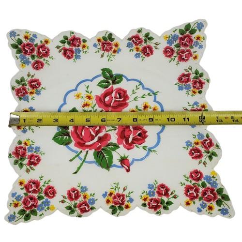 De Colección Rosas Florales Algodón Hanky Hankie Manguito Bolsillo Cuadrado Viega Borde - Imagen 7 de 10