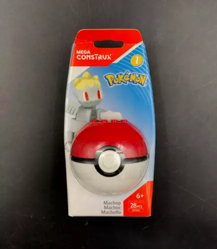 Mega Construx Pokemon Series 1 - Machop in Poke Ball 28pcs Building Toy - NEW