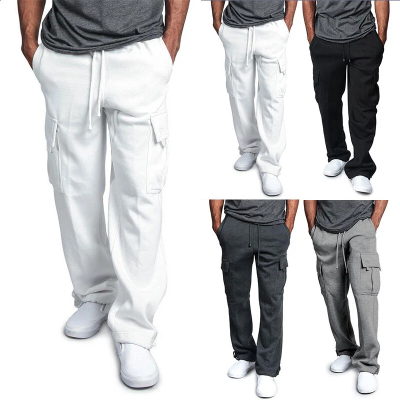 Mens Joggers Jogging Pants Casual Loose Sport Trousers Baggy