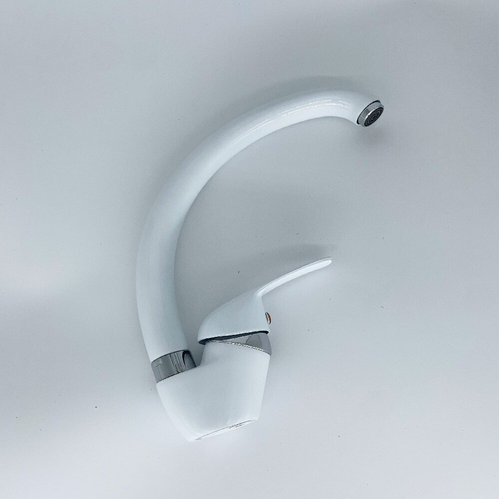 Rubinetto Cucina Bianco SEI1406WHI Con Canna Alta - Ottone, Risparmio Idrico, Facile Installazione - Foto 2