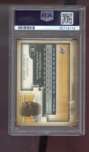 2001-02 Fleer Authentix #16 Michael Jordan PSA 8 Graded Basketball Card 01 NBA - Picture 2 of 2