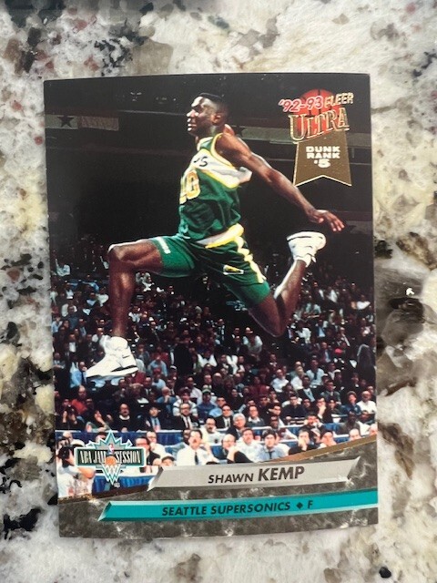 1992-93 FLEER ULTRA NBA JAM SESSION CARD SEATTLE SUPERSONICS SHAWN KEMP #205