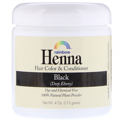Rainbow Research, Henna, Hair Color And Conditioner, Black, 4 Oz (113 G)