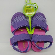 Western Chief Girls Child Size 9 Toe Bump Sandals Grest Purple/Pink Ankle Strap