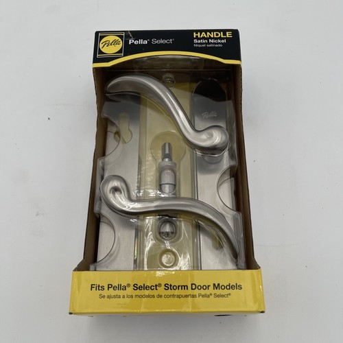Pella Select Satin Nickel Storm Door Double Handle Set Thumb Lock