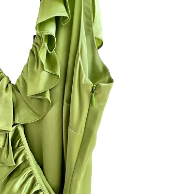 CINQ A SEPT Lime Green Silk Mini Ruffle Dress Size 0 | eBay