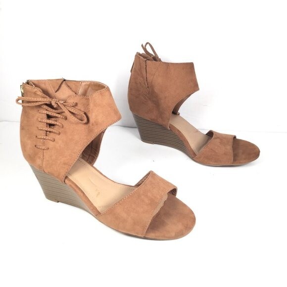 Torrid Women's Sandals Open Toe Wedges Brown Size Wide