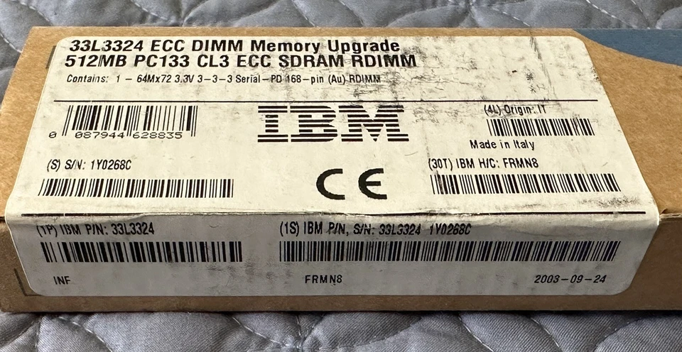 IBM 33L3324 ECC DIMM Memory Upgrade 512MB PC133 CL3 ECC SDRAM RDIMM - Image 4 of 4