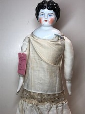 17.5  Antique Porcelain German Made China Head Lowbrow Doll New Limbs  SA