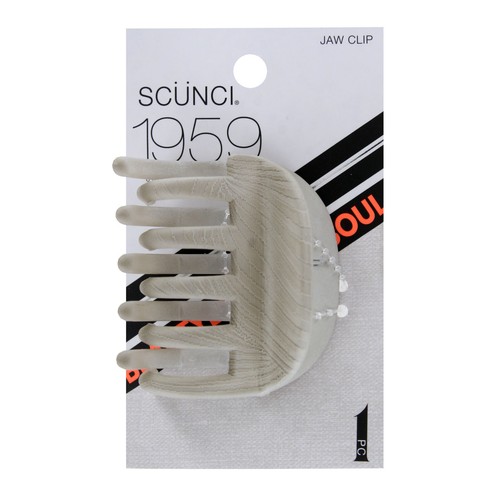 Scunci 1959 6cm Hair Jaw Clip, Light Gray, 1-Piece - 第 1/2 張圖片