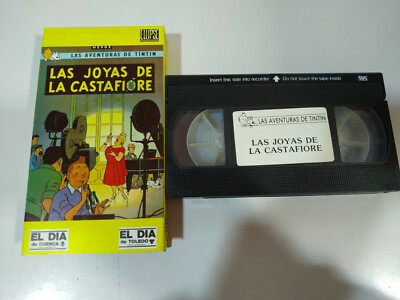 Tintin The Jewels Of The Castafiore Herge Cardboard Box - VHS Tape Spanish