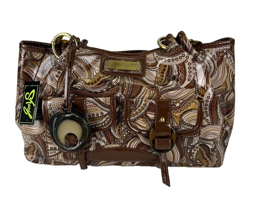 Americana By SHARIF Quilted Backpack Floral Paisley Print 