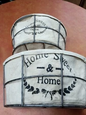 Home Sweet Home Canvas "Half Basket" For Hanging On Wall /Wall Pockets