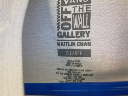 Vans T-Shirt Off The Wall Gallery Kaitlin Chan White Size XL New 100% Cotton - Picture 3 of 5
