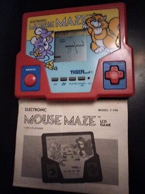 Vintage Retro 1987 Tiger Electronics LCD Mouse Maze Game & Manual