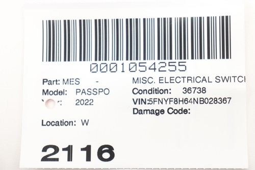 2019 - 2025 HONDA PASSPORT HEATED WIPER ZONE & CORNER SENSOR CONTROL SWITCH OEM - Picture 9 of 9