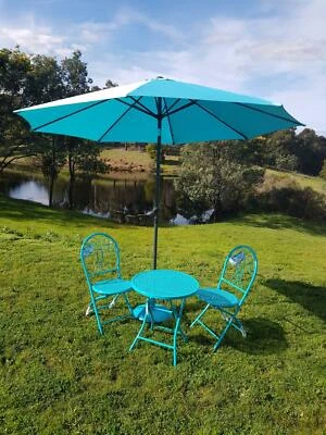 Cafe Outdoor Furniture 3 Sets With Umbrella Outdoor Dining