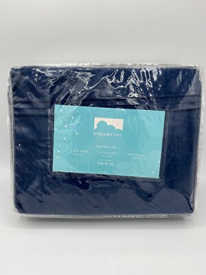 DREAMCARE Navy Blue Twin XL Bed Sheets 3 Piece Set Dorm NEW