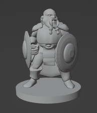 Dwarf Male Fighter Warrior Dual Shields 28mm Scale DND D D Tabletop Miniature