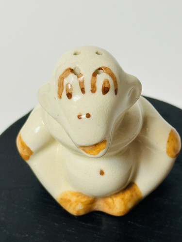 Vintage Salt & Pepper Shaker Monkey Color Color Cream Vintage JAPAN - Picture 6 of 9