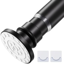 28-48 inch Heavy Duty Black Tension Rod Adjustable Compression Curtain Rod