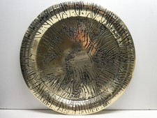 VINTAGE STEPHEN DALY 76 METAL TRAY MID CENTURY DECORATIVE ART GOLD TON ALUMINIUM