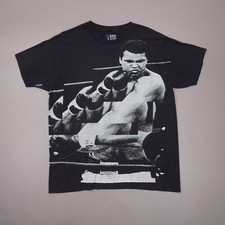 Ali Brand Muhammad Ali Full Front Photo Mens Large Black Short Sleeve T Shirt
