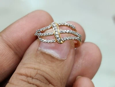 0.50ct 14K or Jaune Plaqué Simulé Anneau Fiançailles Diamant Taille Cadeau Elle - Photo 1/3