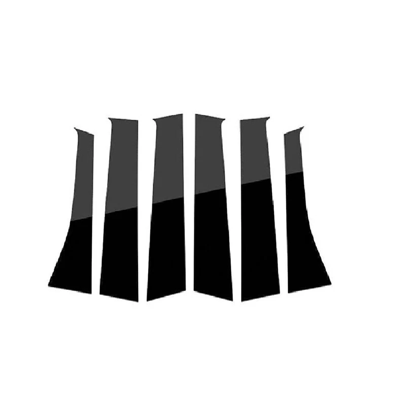 6 postes de pilar negros brillantes moldura de ventana aptos para Mitsubishi Outlander 2007-2013 Foto 3 de 4