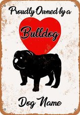 METAL SIGN - CUSTOM DOG NAME - Bull Terrier 2 - Vintage Look