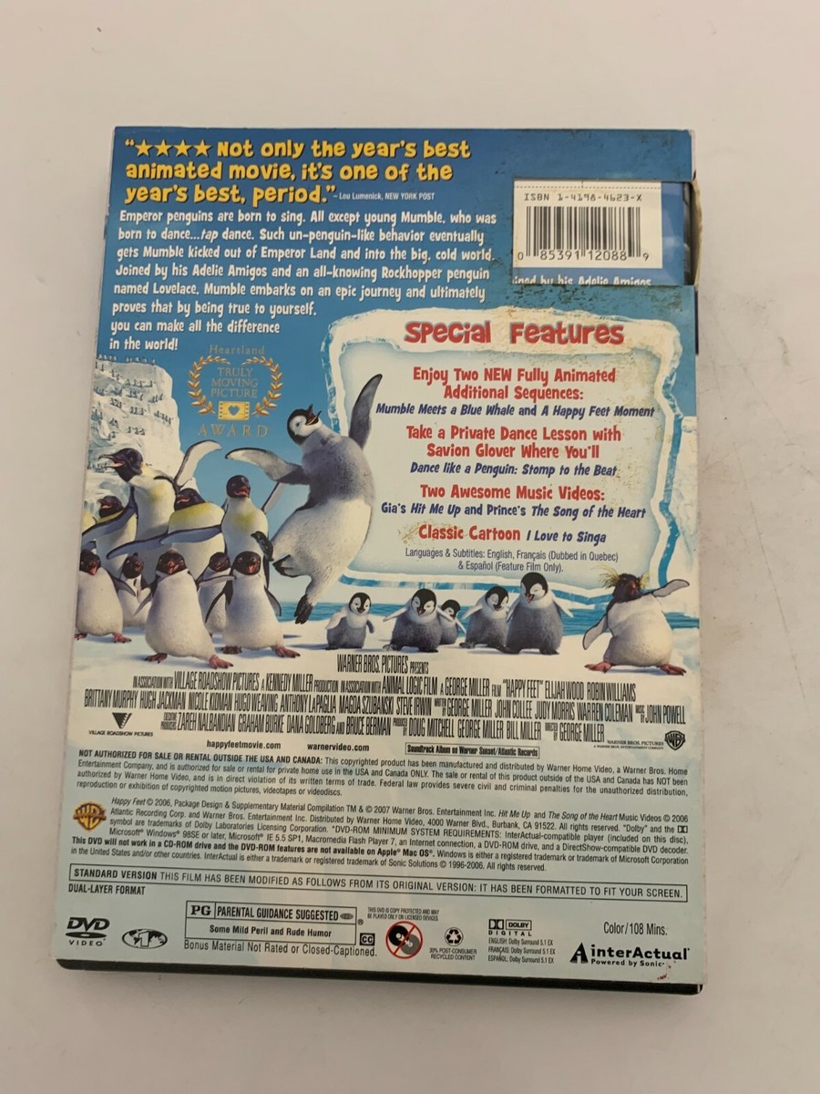 DVD Happy Feet Elijah Wood Robin Williams Brittany Murphy Hugh