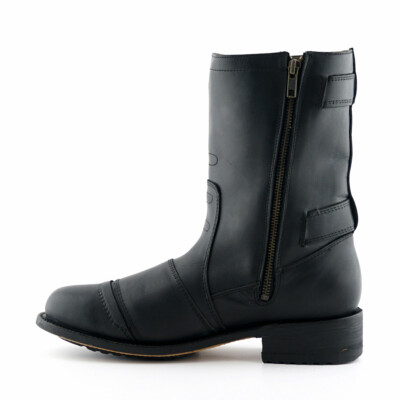 Grinders Route 66 Schwarz Herren Leder Stiefel Cowboy Western Reißverschluss Spitz Stiefel 