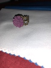 Metal Ring Purple Flower Sz 6 1/2