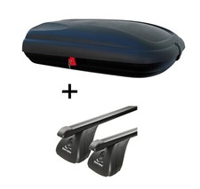 Dachbox VDPBA320L+Stahl Dachträger VDP für für VW Golf VI 5Türer 08-12