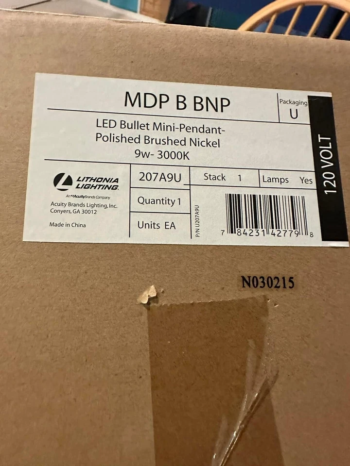 (2) Brushed Nickel And Cobalt Blue Cone Glass Pendant Lights- Matching Pair Set - Image 2 of 4