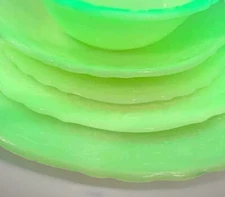 URANIUM  YOU CHOOSE McKee LAUREL French Ivory  Plates Bowls Creamer MCK